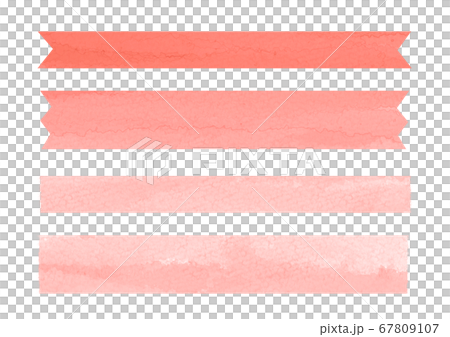 水彩風格紅框美紋紙膠帶和功能區 水彩風格紅框美紋紙膠帶和功能區 67809107