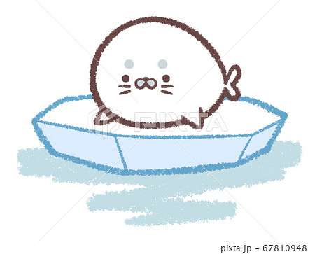 Seal On Ice Shadow Of The Sea Stock Illustration