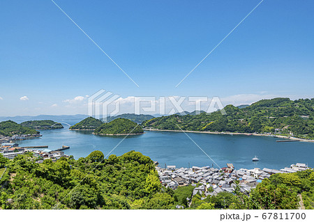 広島県呉市 大崎下島 歴史の丘公園から見る御手洗の町並み 広島県呉市 大崎下島 歴史の丘公園から見る御手洗の町並み 67811700