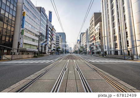 広島県広島市 広島市中心部の街並みの写真素材