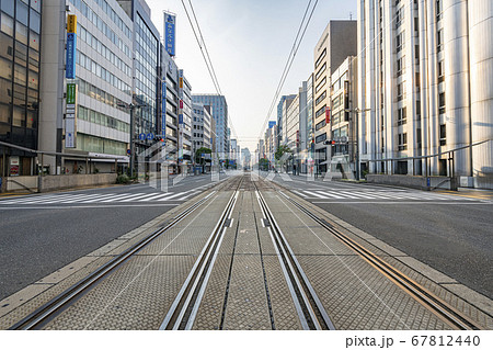 広島県広島市 広島市中心部の街並みの写真素材