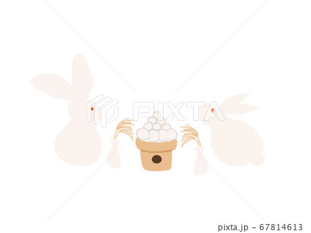 月見 うさぎ イラストのイラスト素材