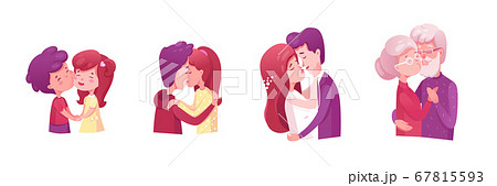 People kissing set isolated on white background 67815593