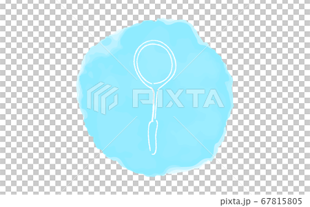 アナログ手書き風のゆるいタッチのアイコン テニスラケットのイラスト素材