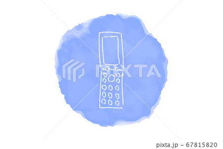 アナログ手書き風のゆるいタッチのアイコン：携帯 67815820