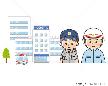 General Hospital Ambulance And Paramedic Stock Illustration