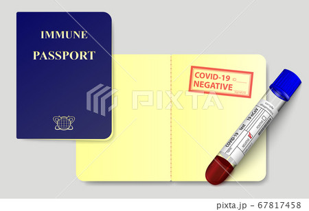 Concept sample of immune passport with coronavirus Concept sample of immune passport with coronavirus 67817458
