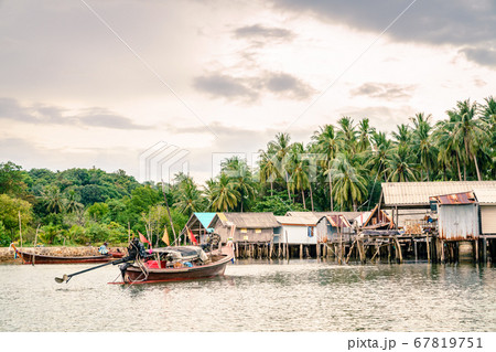 Fishing village in Andaman Sea 67819751