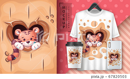 Love Tiger Poster And Merchandising のイラスト素材