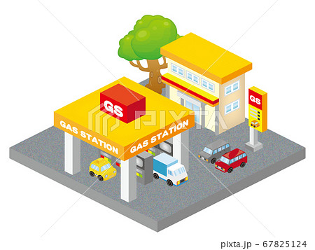 ガソリンスタンド1のイラスト素材