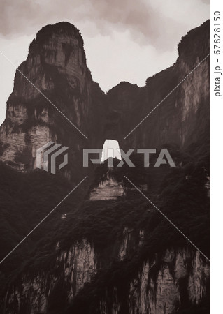 Hole in a holy rock of Tianmen Mountain Hole in a holy rock of Tianmen Mountain 67828150