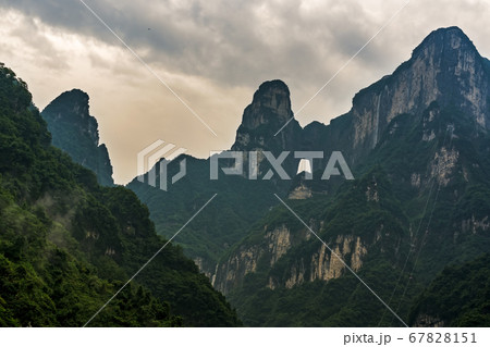 Hole in a holy rock of Tianmen Mountain 67828151