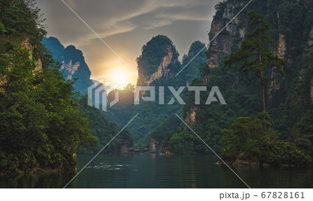 Stunning karst landscape of Baofeng Lake Stunning karst landscape of Baofeng Lake 67828161