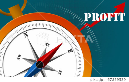 Profit word, arrow and compass Profit word, arrow and compass 67829529
