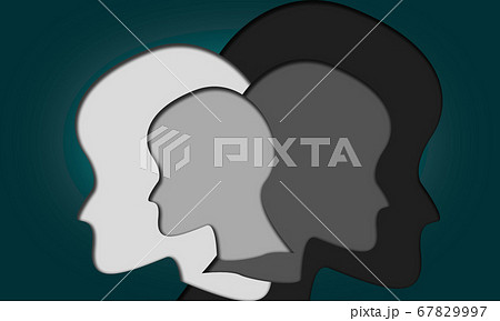 Internal conflict concept with human head 67829997