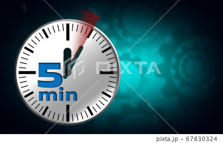 Clock face with five minutes timer 67830324