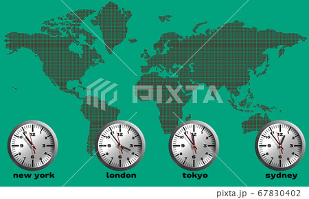 Map World Time Concept Include of New York, Map World Time Concept Include of New York, 67830402