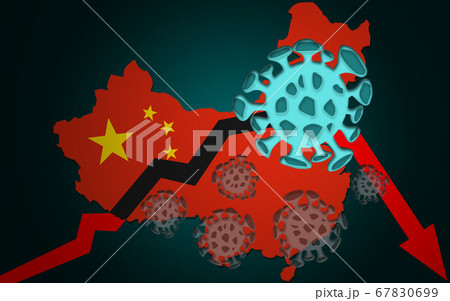Graph in decline of the economy in China due to 67830699