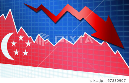 Arrow falls against the background of the flag of 67830907