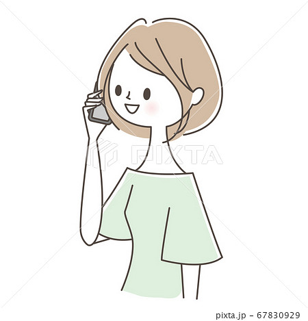 スマホで話す女性 スマホで話す女性 67830929
