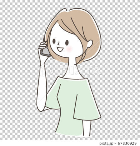 スマホで話す女性 スマホで話す女性 67830929
