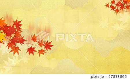 秋の紅葉と金箔の和風素材 秋の紅葉と金箔の和風素材 67833866