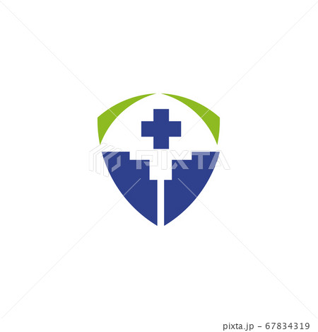 Medical logo design with using cross icon template 67834319