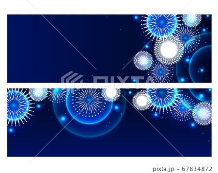 花火のイラストのフレーム素材のイラスト素材