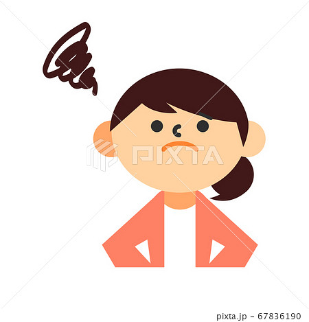 人物 女性 主婦 困惑 不満 不安 困惑のイラスト素材