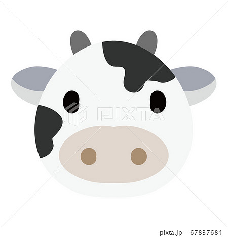 乳牛のホルスタイン種の顔アイコンのイラスト素材