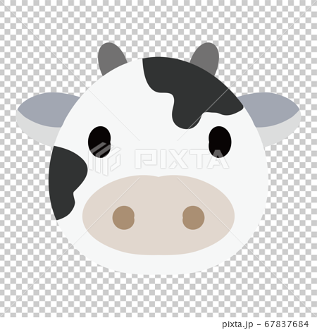 乳牛のホルスタイン種の顔アイコンのイラスト素材
