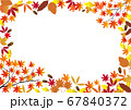 秋の紅葉柄イラストフレーム 67840372
