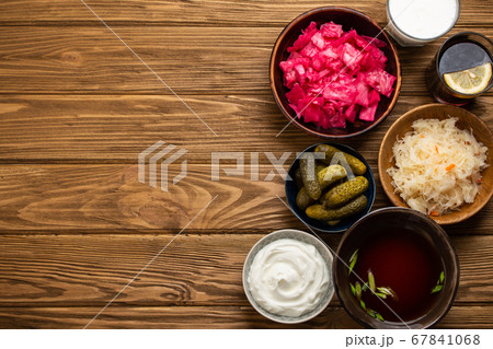 Assorted fermented foods 67841068