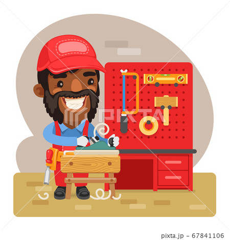 Cartoon Carpenter Woodworking 67841106