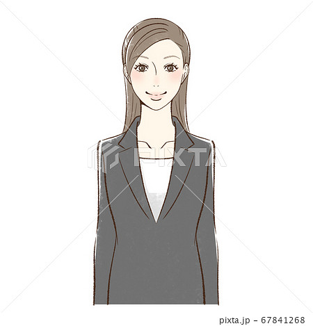 笑顔で正面向きの女性 笑顔で正面向きの女性 67841268