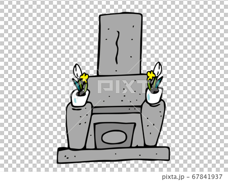 お墓のイラストaのイラスト素材
