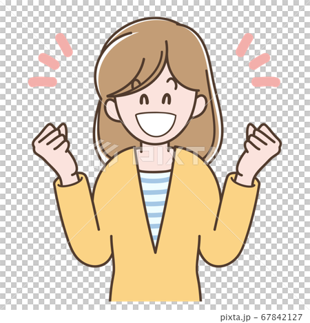 一個欣喜的年輕女子的插圖 一個欣喜的年輕女子的插圖 67842127