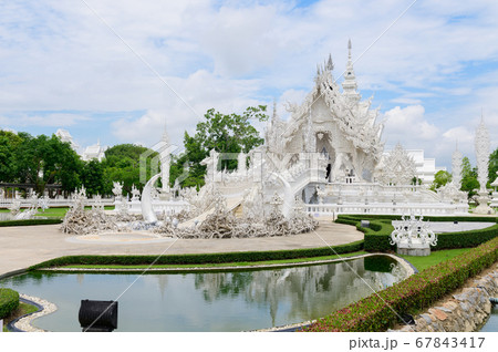 Beautiful view of white temple in Wat Rong Khun 67843417