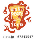 make peaece with food vector handdrawn lettering 67843547