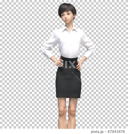 Business wear woman 3DCG illustration material Business wear woman 3DCG illustration material 67843876