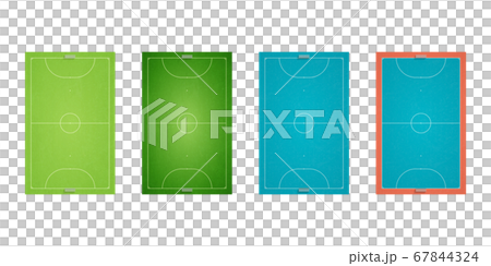 平面のフットサルコートのセット　ダメージ質感あり 67844324