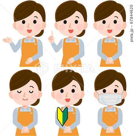 女性 店員 セット イラスト 女性 店員 セット イラスト 67844620