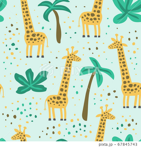 Childish seamless pattern with cute giraffe. Creative texture for fabric, textile Childish seamless pattern with cute giraffe. Creative texture for fabric, textile 67845743