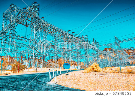 Substation and Power Transmission Lines in Substation and Power Transmission Lines in 67849555