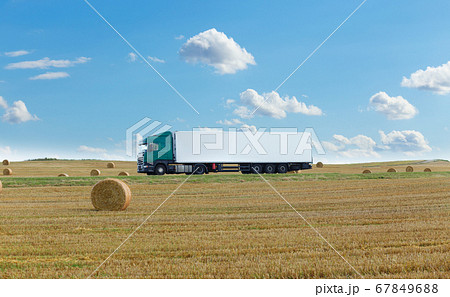 White trailer on the highway White trailer on the highway 67849688