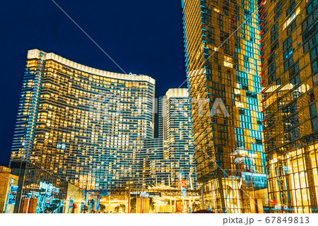 Main street of Las Vegas-is the Strip in evening 67849813