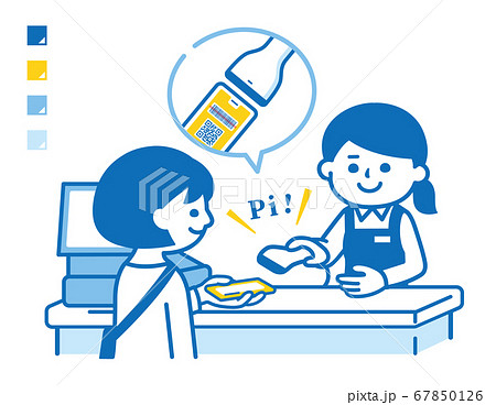 Person who makes a barcode payment with a Person who makes a barcode payment with a 67850126