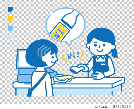 Person who makes a barcode payment with a Person who makes a barcode payment with a 67850126