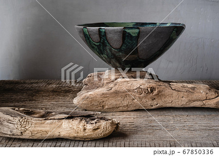 Handmade ceramics in the style of wabi sabi. 67850336
