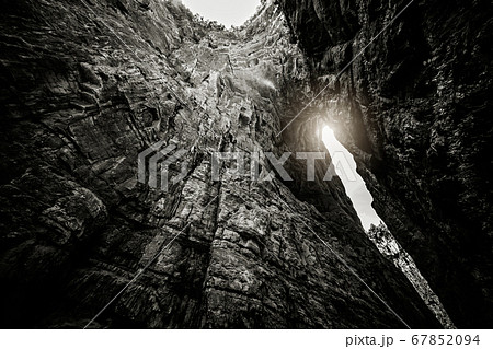 Natural rocky arch fissure in Wulong National Park Natural rocky arch fissure in Wulong National Park 67852094